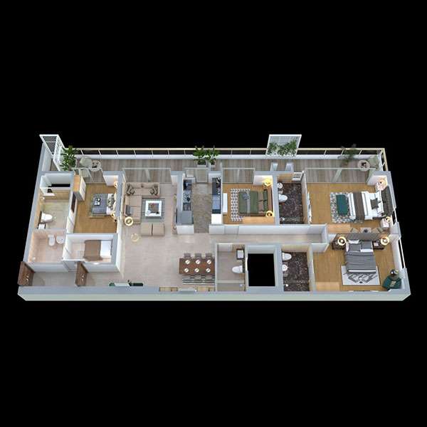 5500 SQFT Penthouse (5 BHK + Utility)